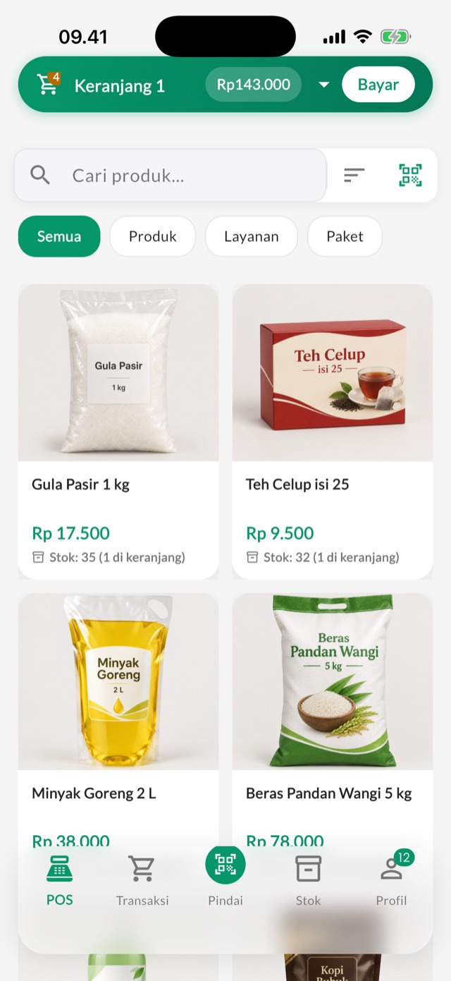 Aplikasi Berlaris di iPhone: kasir